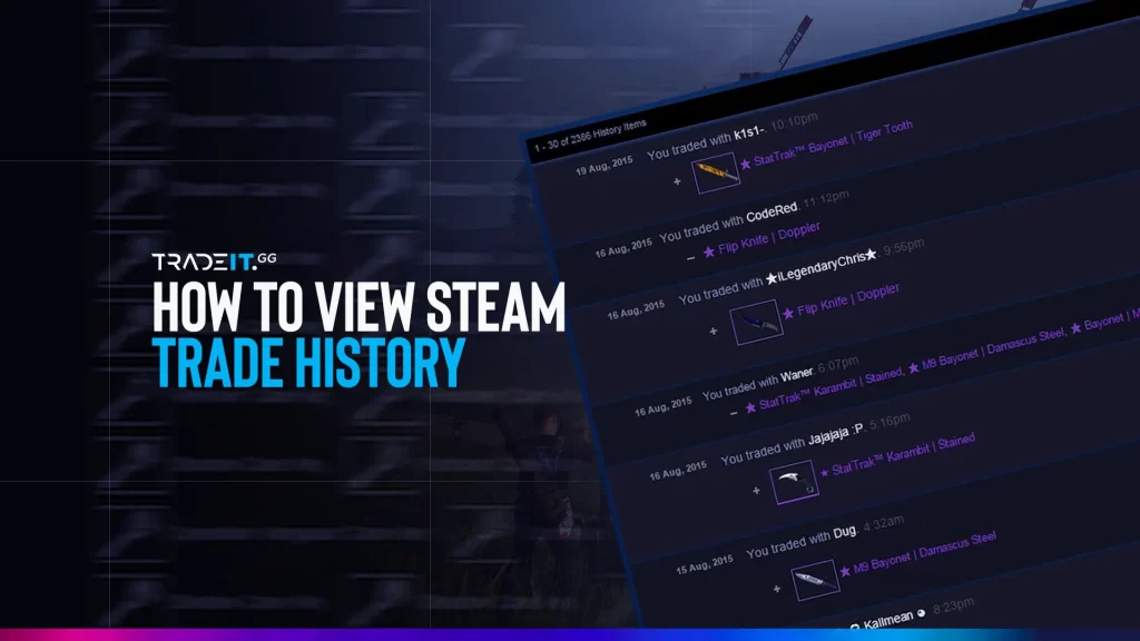 how to view Steam trade history