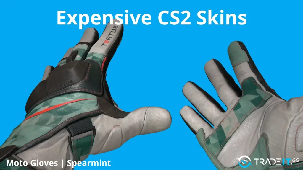 Expensive cs2 glove skin: Moto Gloves | Spearmint