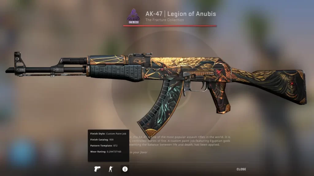 CS2 skin with medium float value