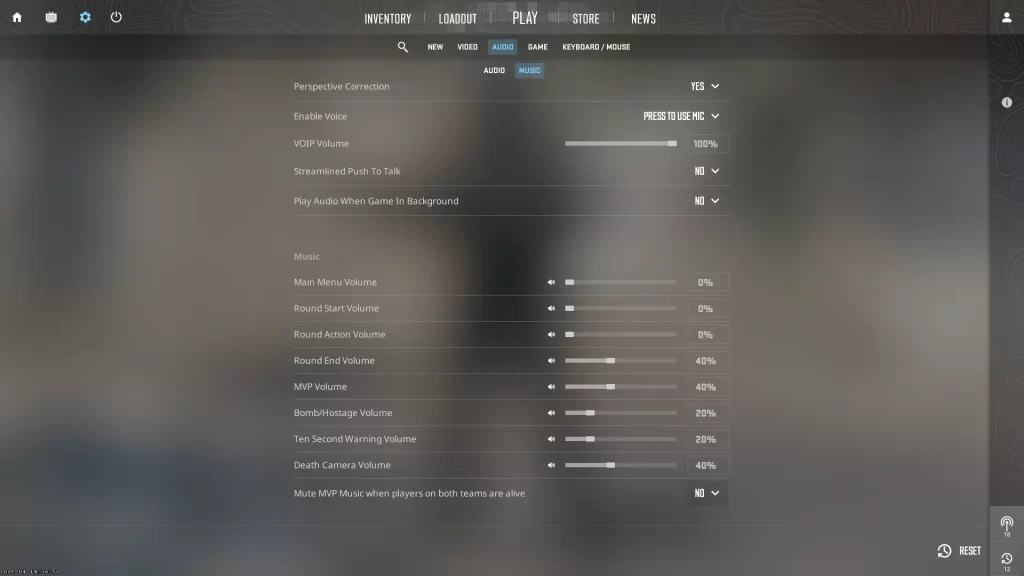 CS2 Music Settings