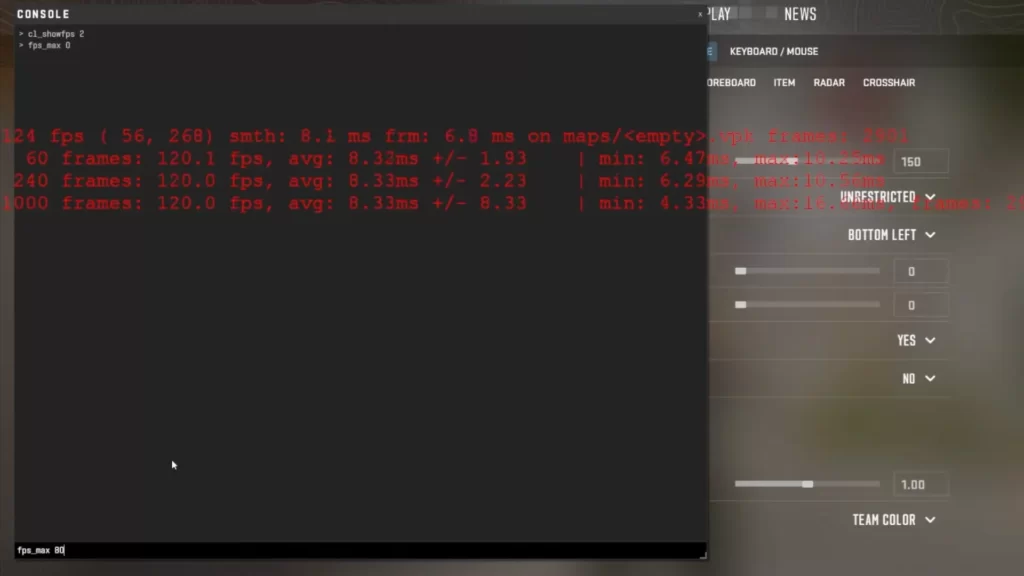 how to cap or uncap FPS in CS2
