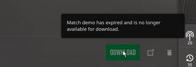 match demo has expired error