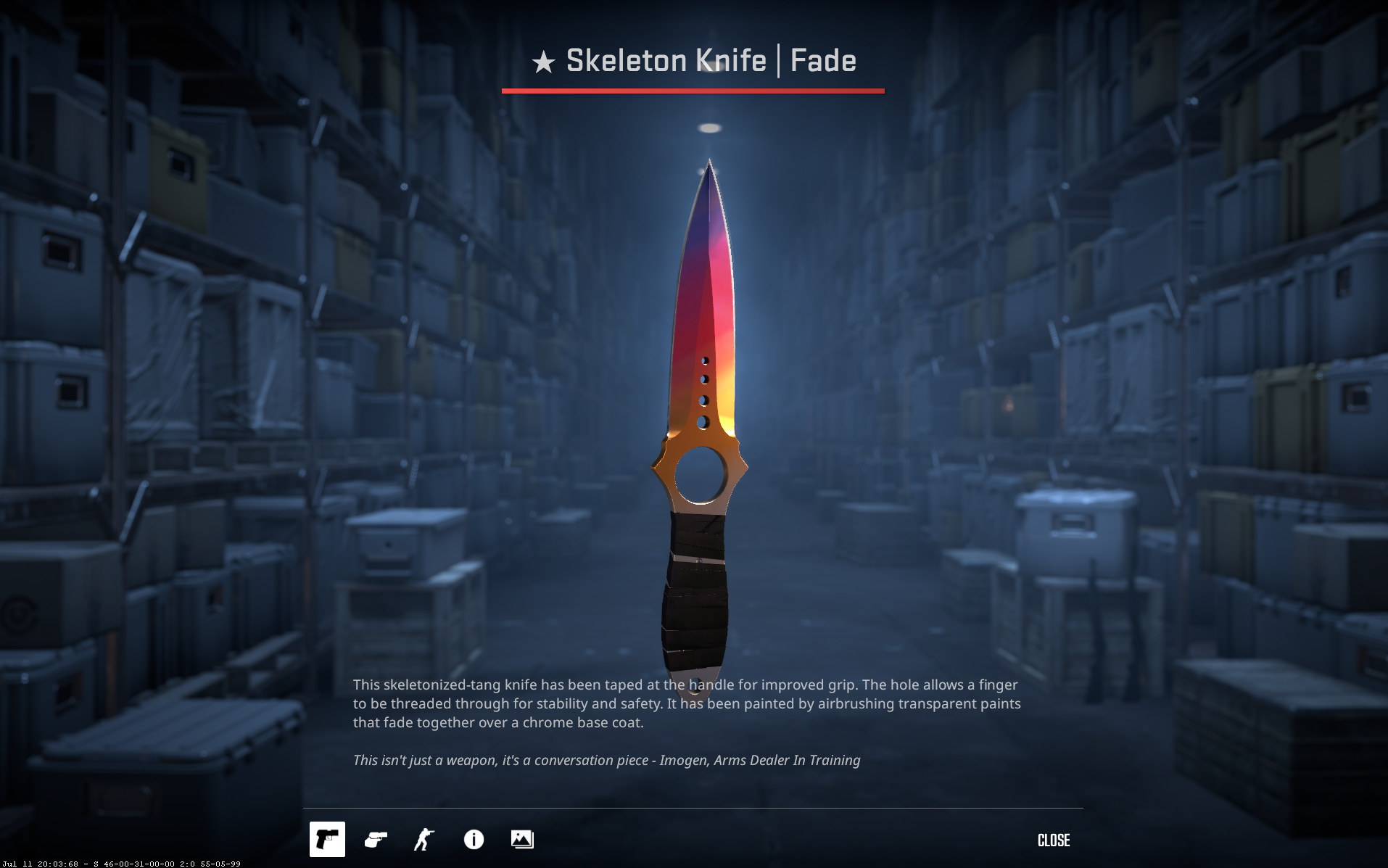 Skeleton Knife Skin Inspect