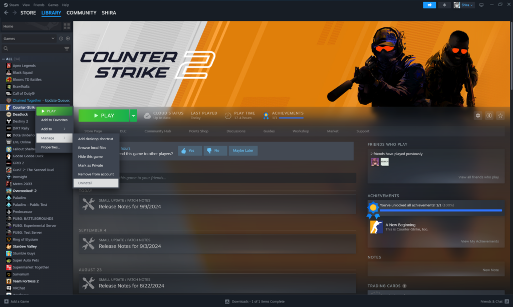 Reinstall Counter-Strike 2