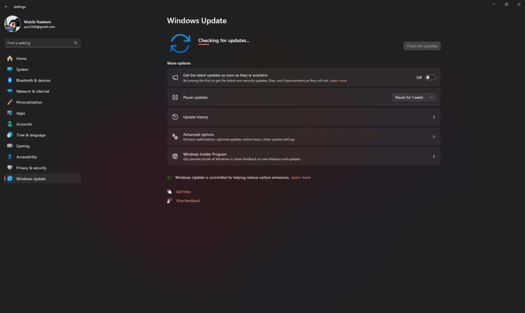 Check for Windows Updates