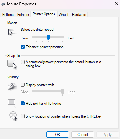 Turn Off Mouse Acceleration in Windows