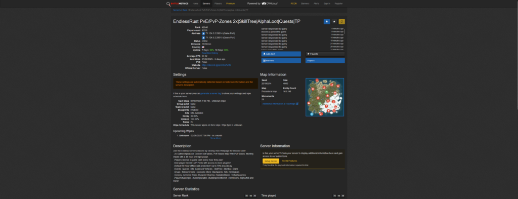 EndlessRust PvE/PvP Zones