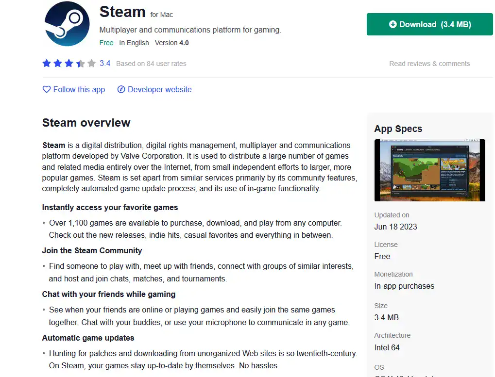 Install Steam on Mac