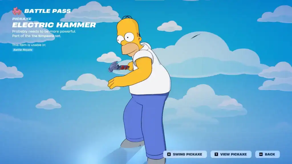 Simpsons skins in Fortnite