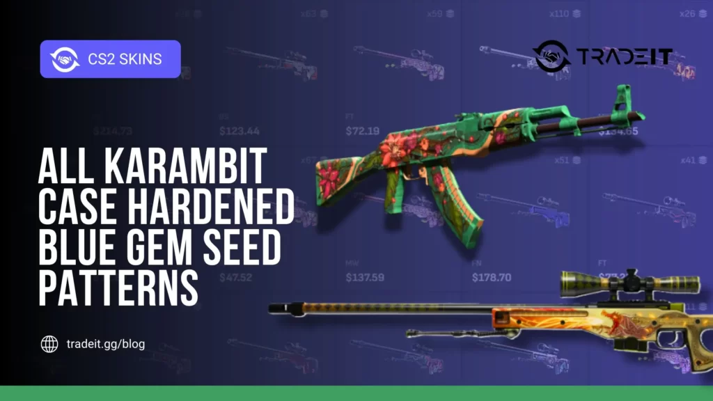 All Karambit Case Hardened Blue Gem Seed Patterns
