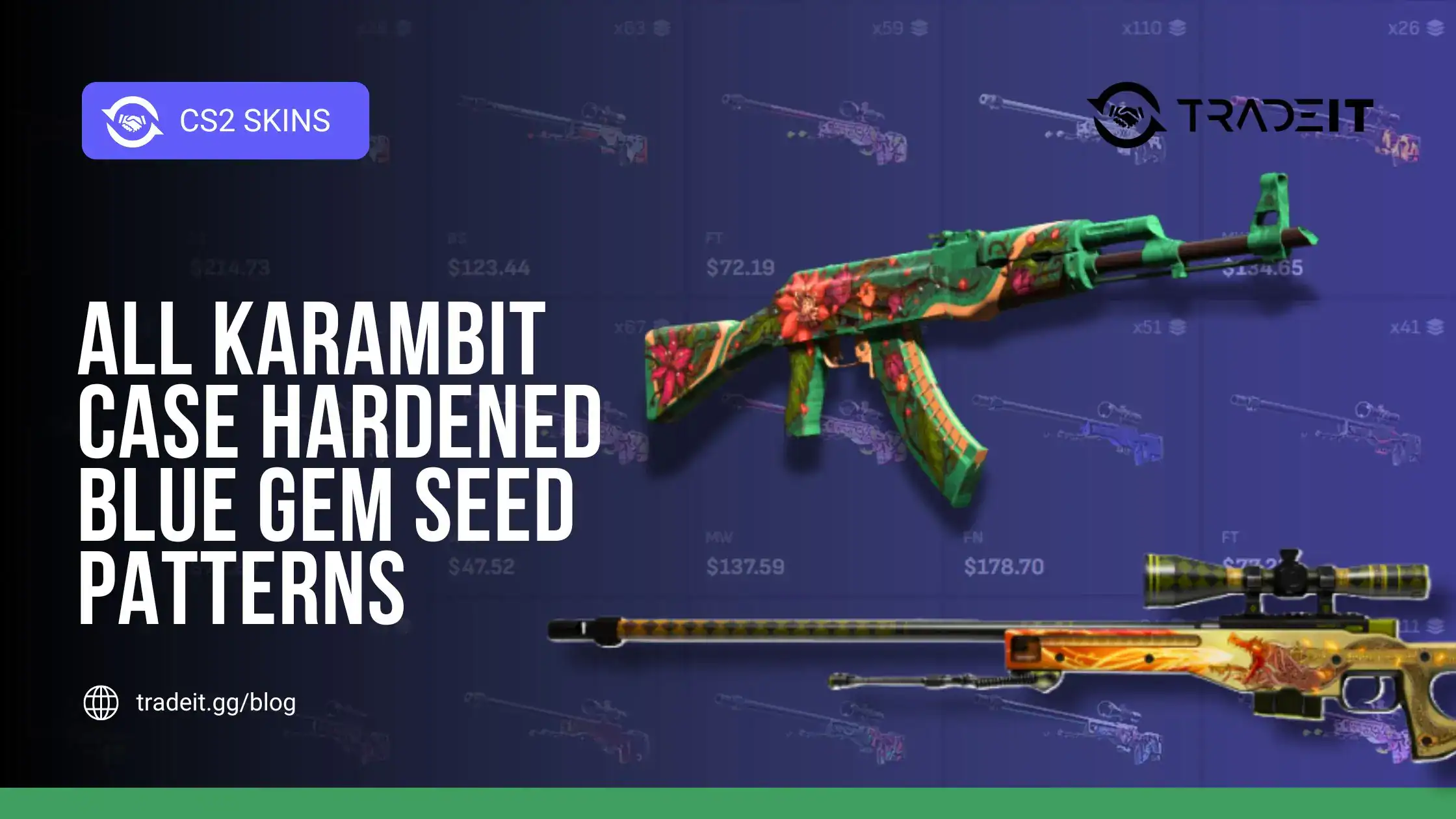 All Karambit Case Hardened Blue Gem Seed Patterns