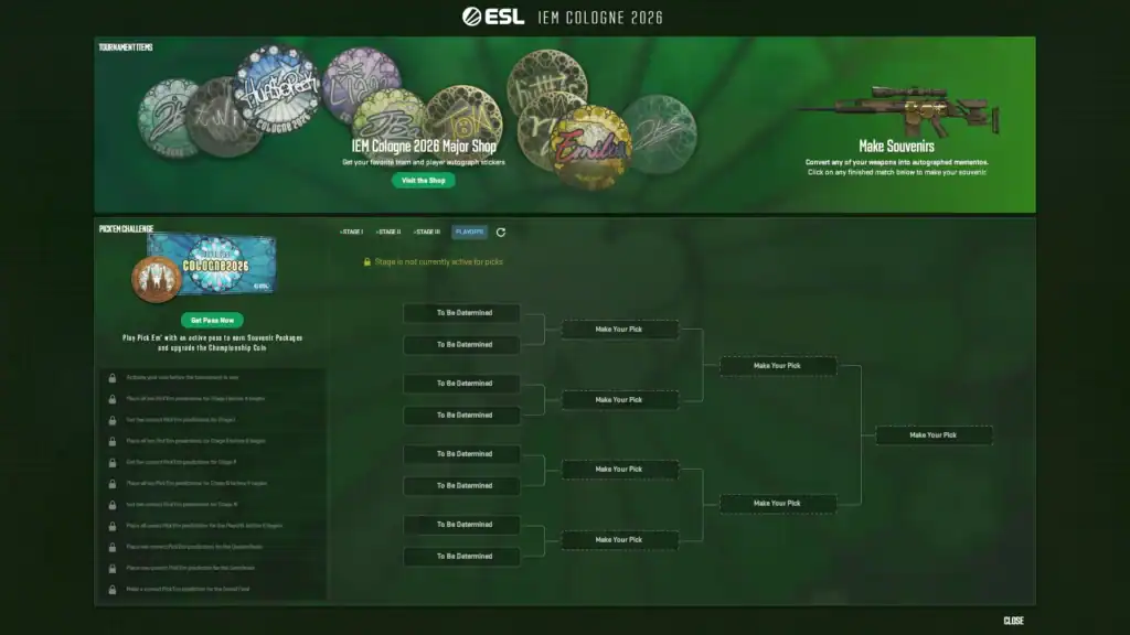 Pick’Em Coin Challenge in Cologne Major 2026
