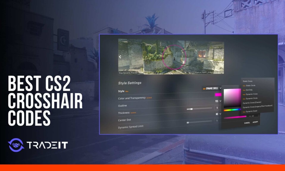 CS2 crosshair appearance and settings preview