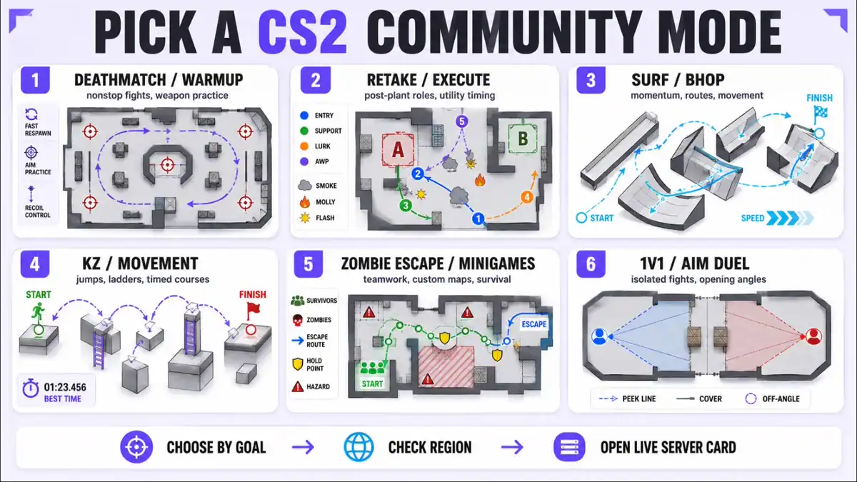 Popular CS2 community server game modes