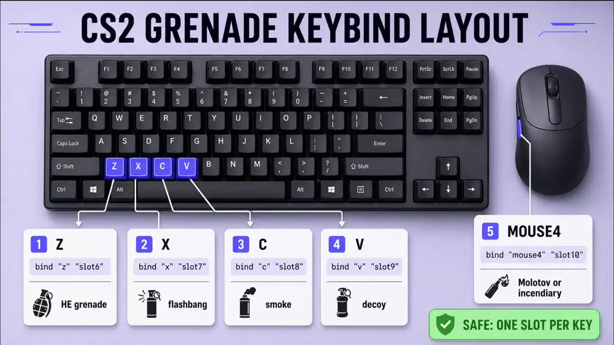 CS2 grenade keybind layout