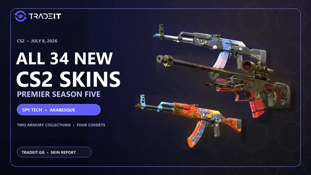 All 34 new CS2 Premier Season Five skins from the Arabesque and Spy Tech Collections