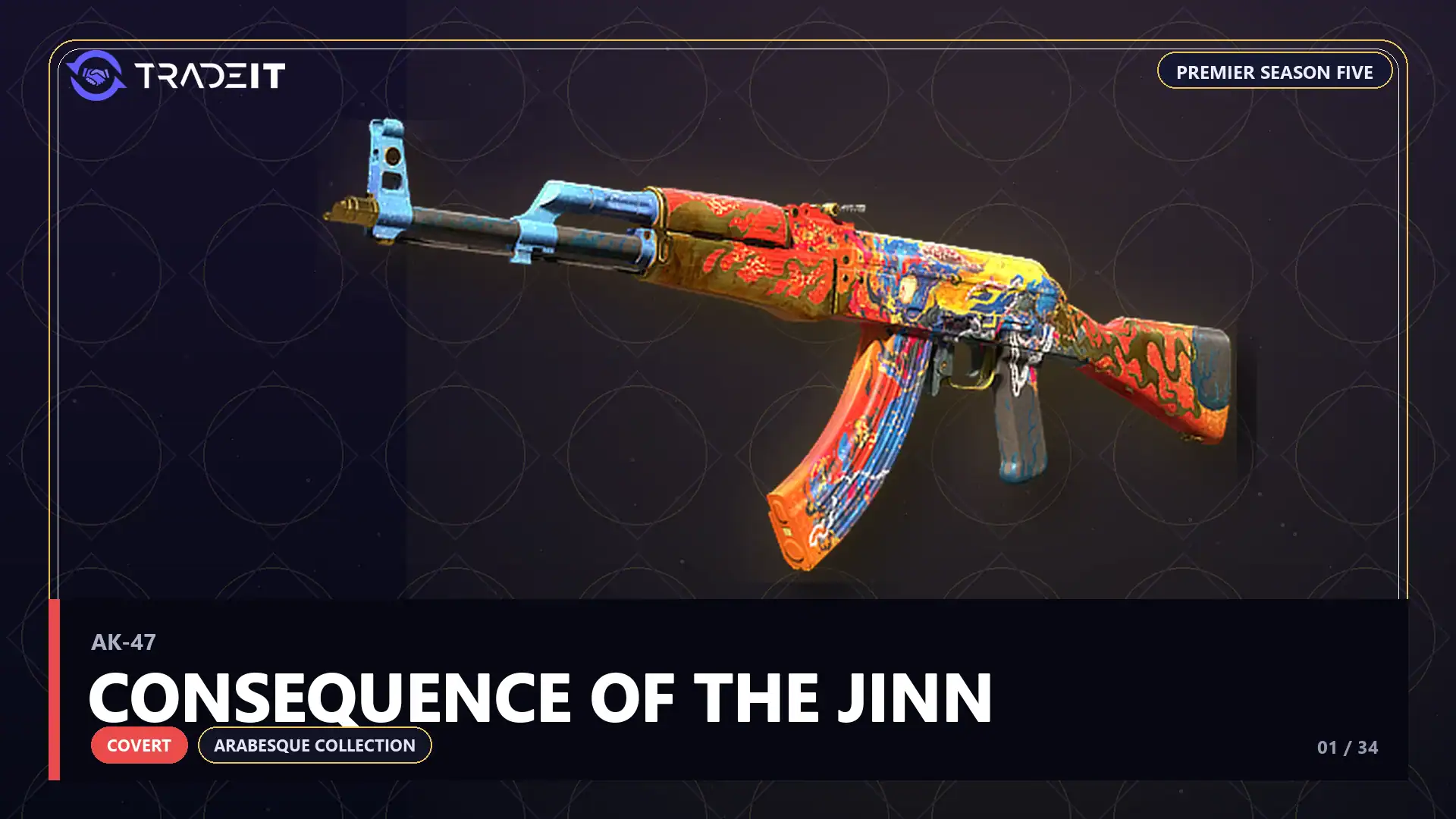 AK-47 | Consequence of the Jinn, a Covert skin from the CS2 Arabesque Collection