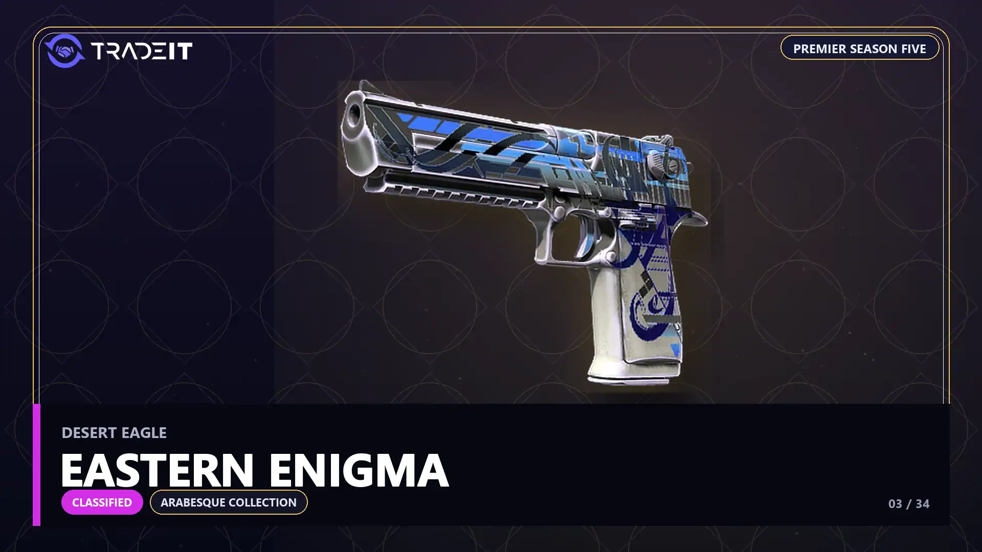 Desert Eagle | Eastern Enigma, a Classified skin from the CS2 Arabesque Collection