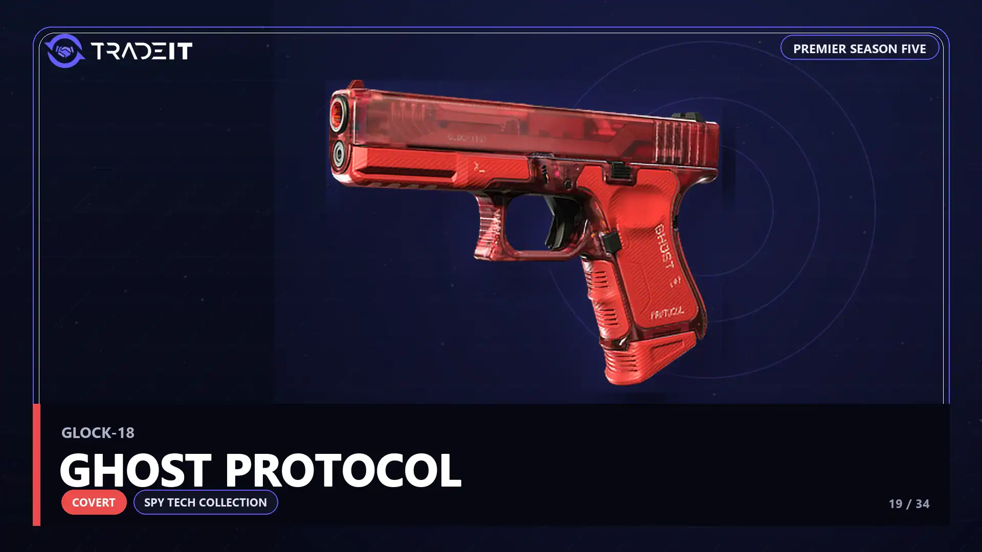 Glock-18 | Ghost Protocol, a Covert skin from the CS2 Spy Tech Collection