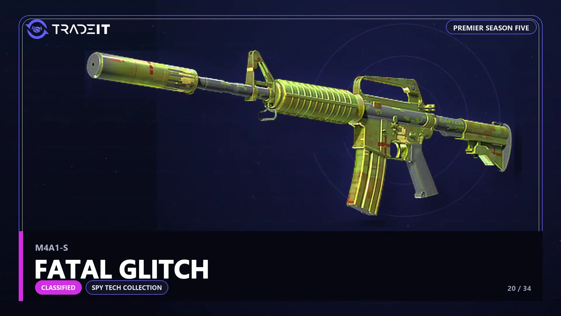 M4A1-S | Fatal Glitch, a Classified skin from the CS2 Spy Tech Collection