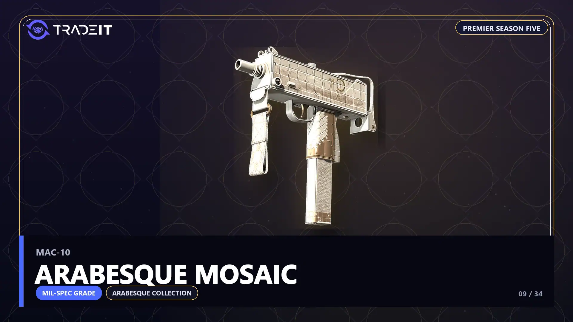 MAC-10 | Arabesque Mosaic, a Mil-Spec Grade skin from the CS2 Arabesque Collection