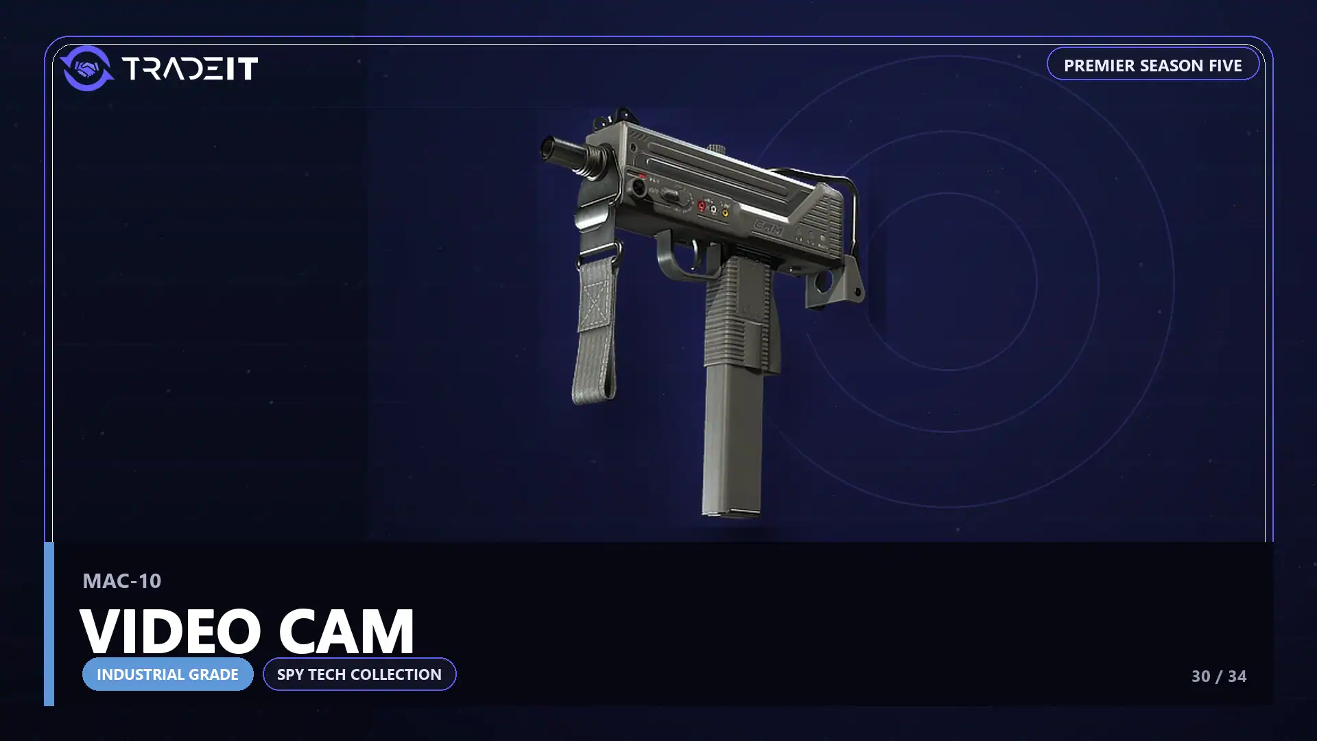 MAC-10 | Video Cam, an Industrial Grade skin from the CS2 Spy Tech Collection