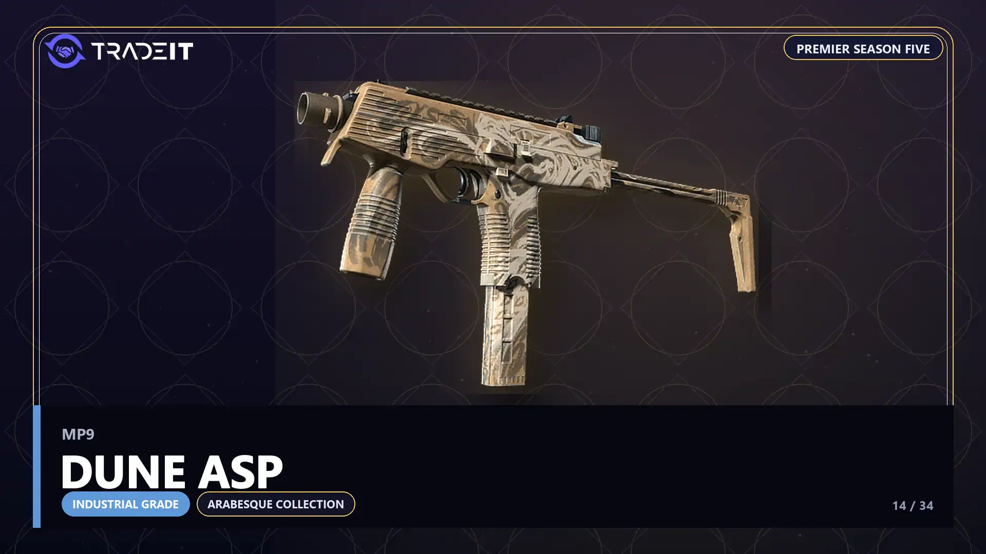 MP9 | Dune Asp, an Industrial Grade skin from the CS2 Arabesque Collection