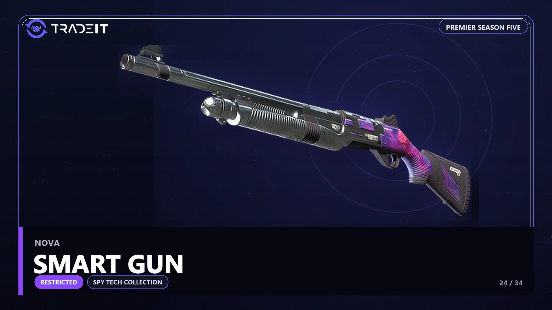Nova | Smart Gun, a Restricted skin from the CS2 Spy Tech Collection