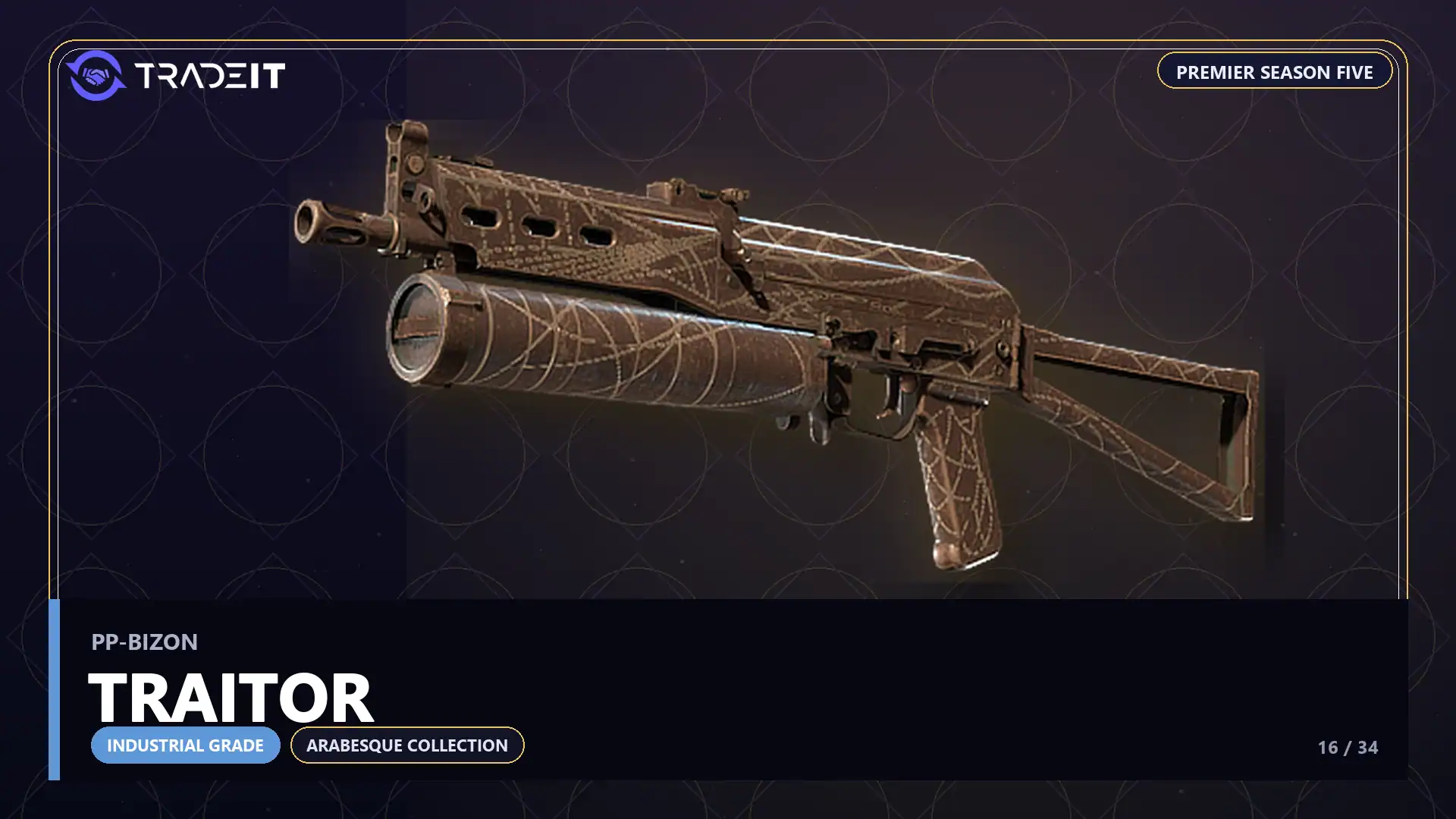 PP-Bizon | Traitor, an Industrial Grade skin from the CS2 Arabesque Collection
