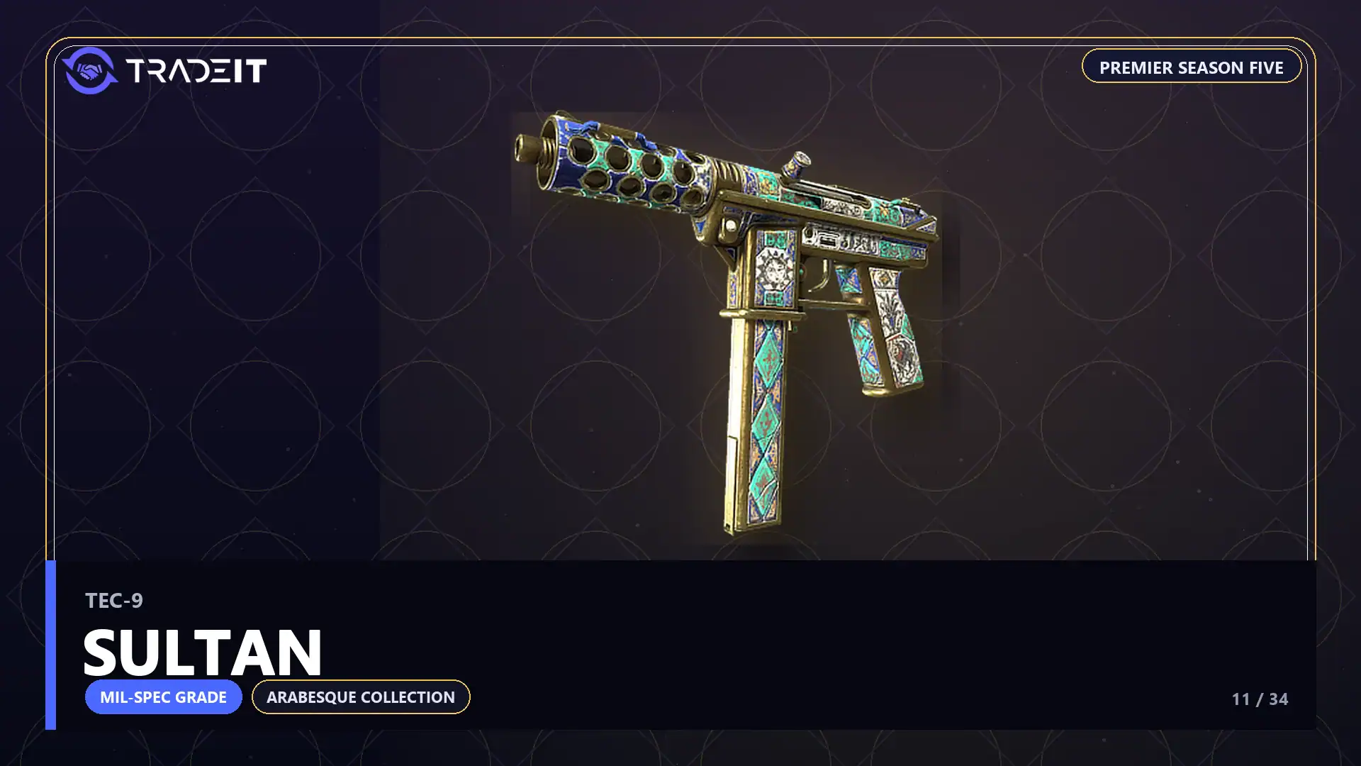 Tec-9 | Sultan, a Mil-Spec Grade skin from the CS2 Arabesque Collection