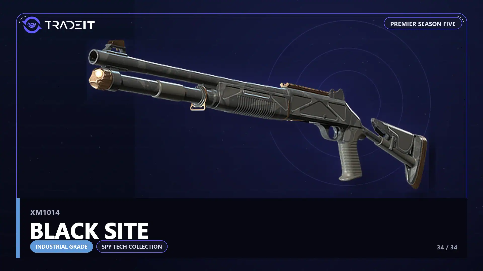 XM1014 | Black Site, an Industrial Grade skin from the CS2 Spy Tech Collection