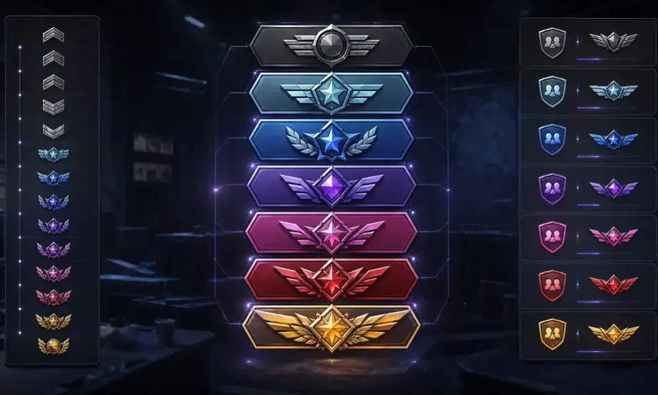 All CS2 ranks across Premier, Competitive, and Wingman