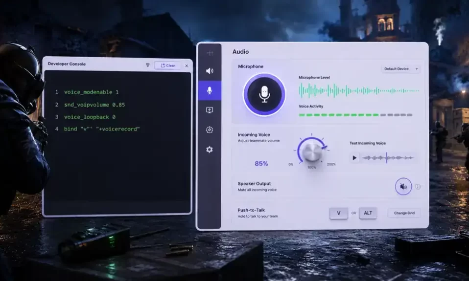 CS2 voice commands and microphone settings