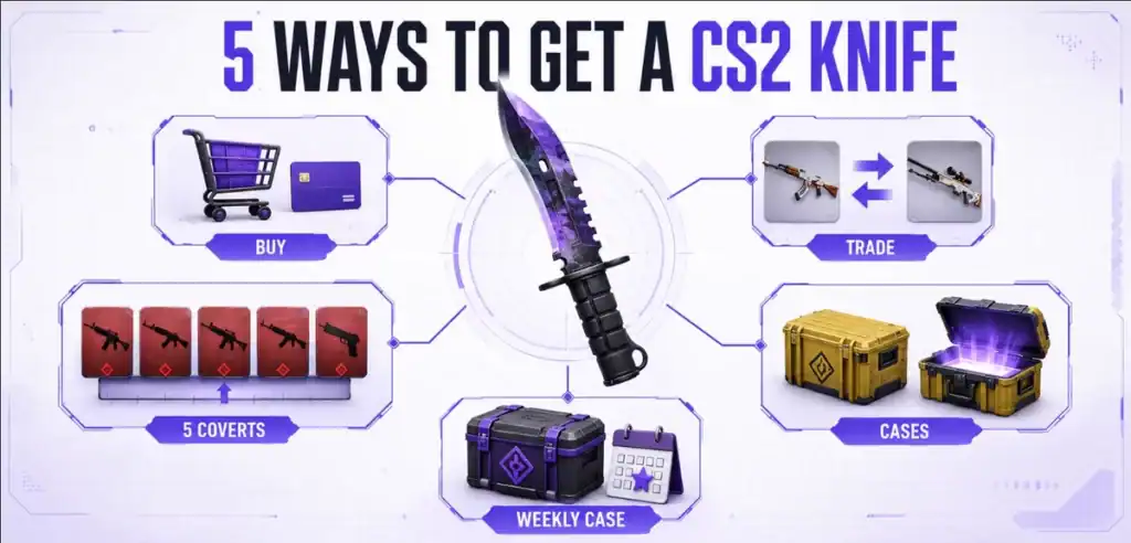 How to get a knife in CS2 using five methods