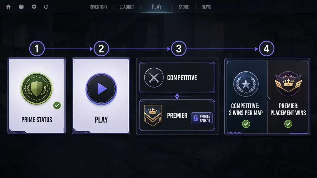 How to access CS2 ranked matchmaking with Prime status