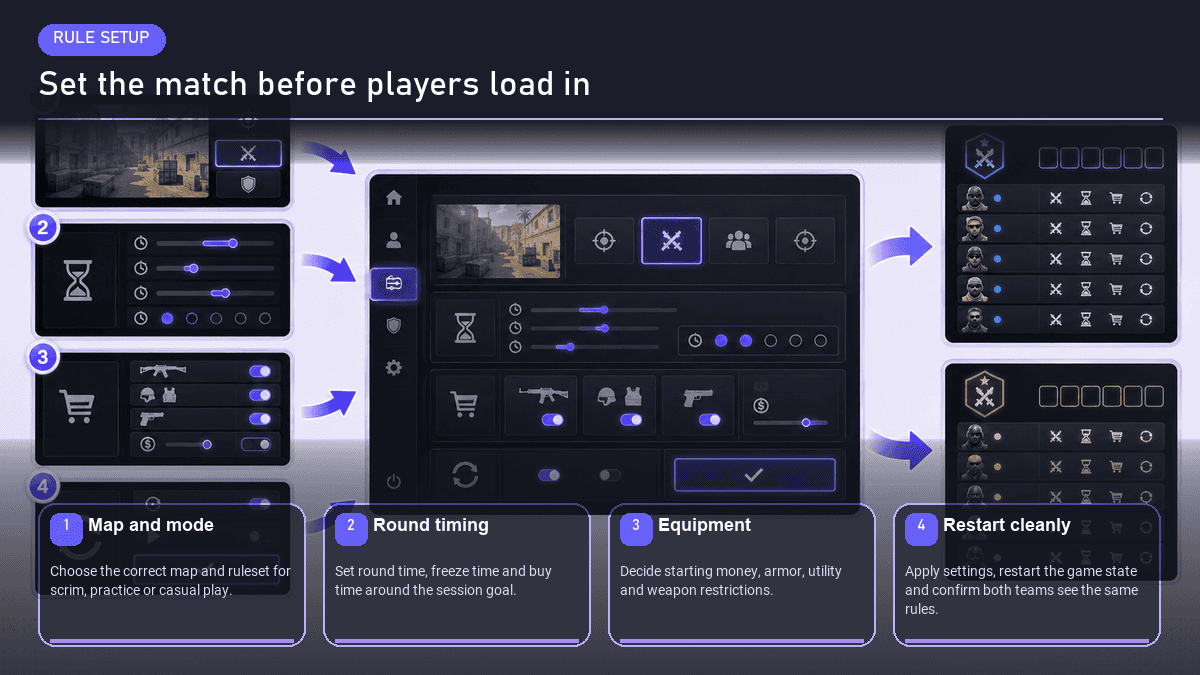 CS2 private match rule customization panel