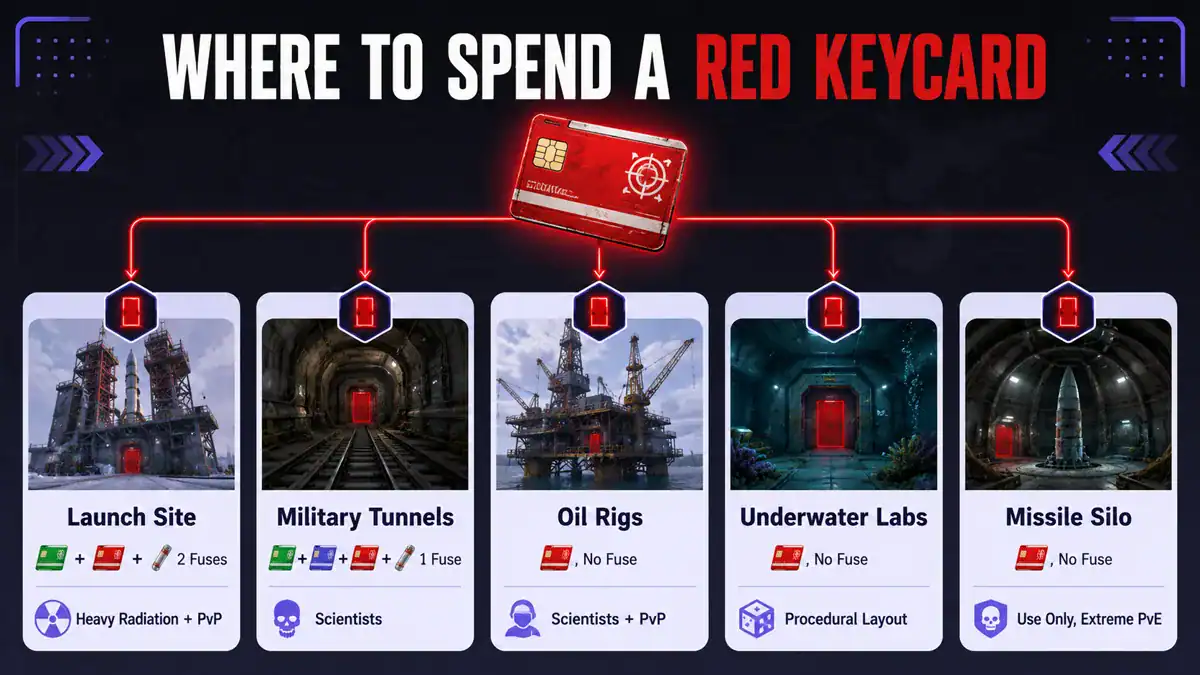 Rust monuments that use a Red Keycard