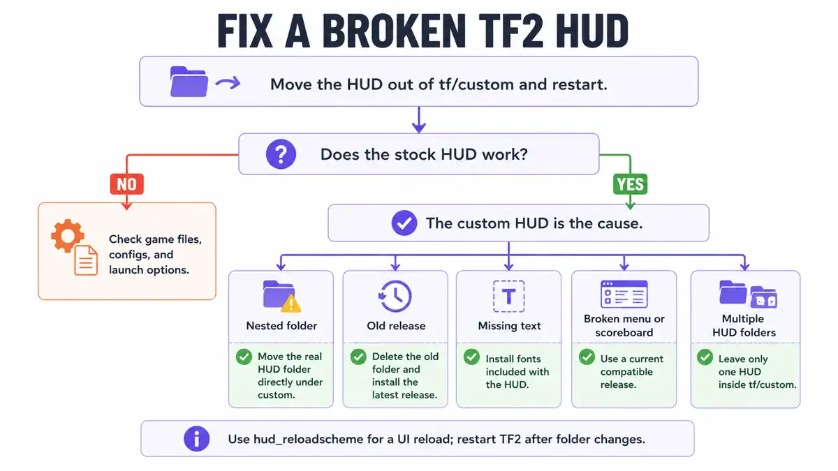 Fixing broken TF2 HUD elements after an update