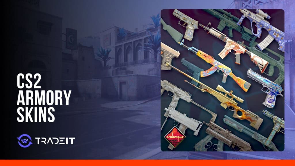 CS2 Spy Tech and Arabesque Armory weapon skins