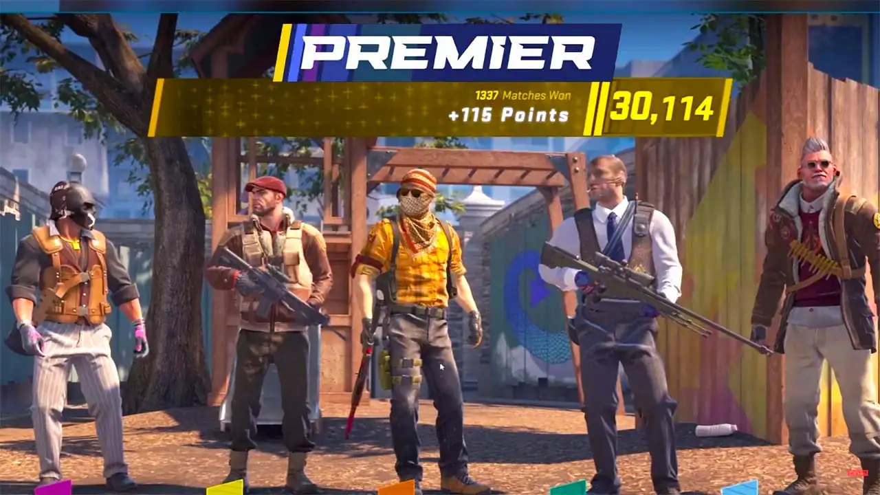 CS2 Premier rating screen showing a Yellow CS Rating above 30000